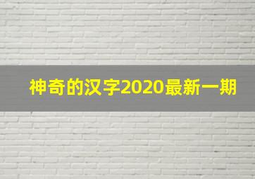 神奇的汉字2020最新一期