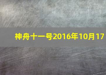 神舟十一号2016年10月17