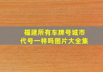 福建所有车牌号城市代号一样吗图片大全集