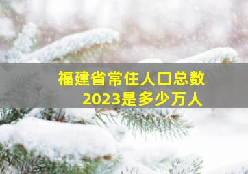 福建省常住人口总数2023是多少万人