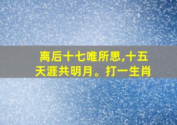 离后十七唯所思,十五天涯共明月。打一生肖