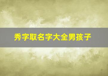 秀字取名字大全男孩子