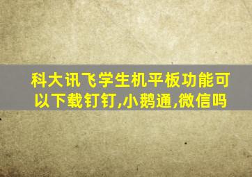 科大讯飞学生机平板功能可以下载钉钉,小鹅通,微信吗