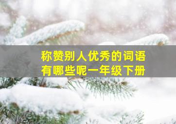 称赞别人优秀的词语有哪些呢一年级下册