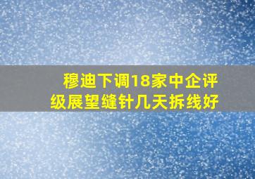 穆迪下调18家中企评级展望缝针几天拆线好