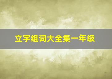 立字组词大全集一年级