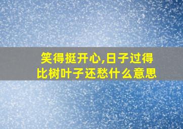 笑得挺开心,日子过得比树叶子还愁什么意思