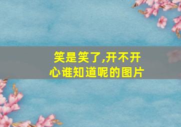 笑是笑了,开不开心谁知道呢的图片