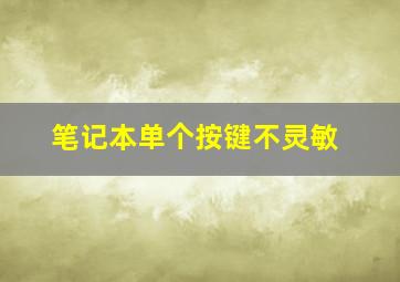 笔记本单个按键不灵敏