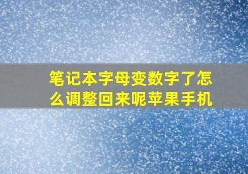 笔记本字母变数字了怎么调整回来呢苹果手机