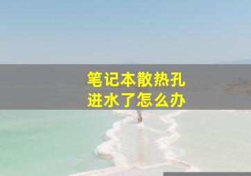 笔记本散热孔进水了怎么办