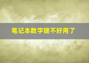 笔记本数字键不好用了