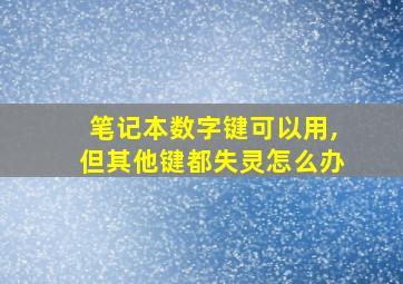 笔记本数字键可以用,但其他键都失灵怎么办