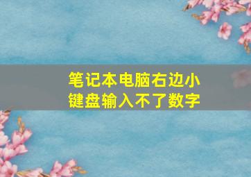 笔记本电脑右边小键盘输入不了数字