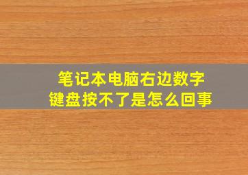 笔记本电脑右边数字键盘按不了是怎么回事