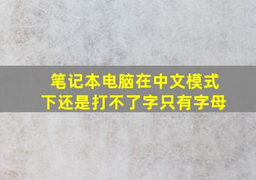 笔记本电脑在中文模式下还是打不了字只有字母