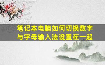 笔记本电脑如何切换数字与字母输入法设置在一起