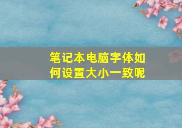 笔记本电脑字体如何设置大小一致呢