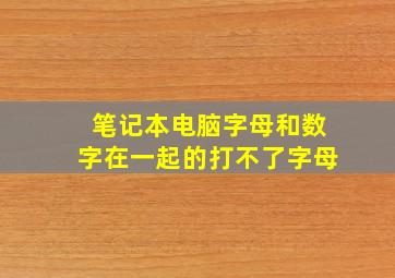 笔记本电脑字母和数字在一起的打不了字母