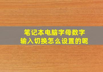 笔记本电脑字母数字输入切换怎么设置的呢