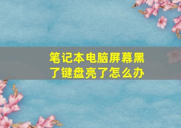 笔记本电脑屏幕黑了键盘亮了怎么办