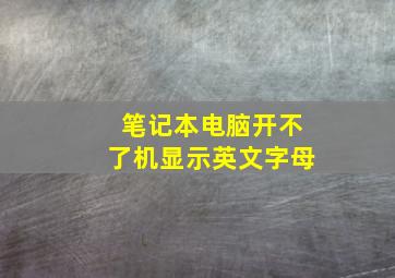 笔记本电脑开不了机显示英文字母