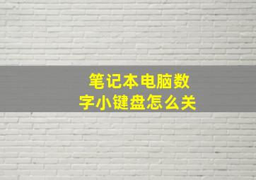 笔记本电脑数字小键盘怎么关