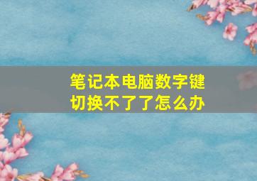 笔记本电脑数字键切换不了了怎么办