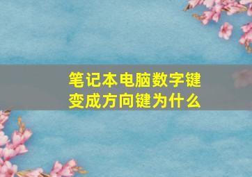 笔记本电脑数字键变成方向键为什么