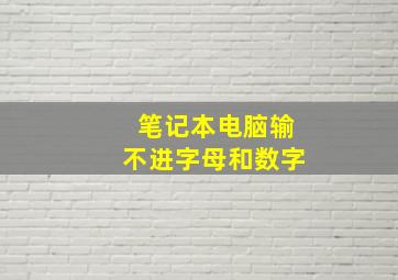 笔记本电脑输不进字母和数字