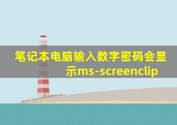 笔记本电脑输入数字密码会显示ms-screenclip