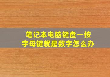 笔记本电脑键盘一按字母键就是数字怎么办