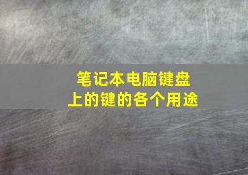 笔记本电脑键盘上的键的各个用途