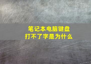 笔记本电脑键盘打不了字是为什么