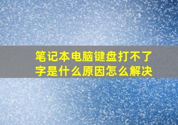 笔记本电脑键盘打不了字是什么原因怎么解决