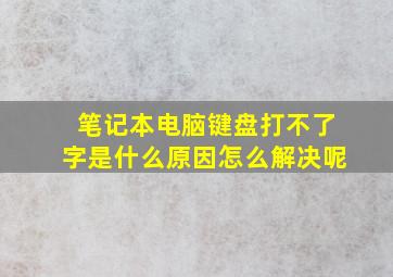 笔记本电脑键盘打不了字是什么原因怎么解决呢