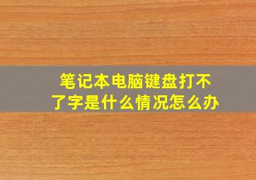 笔记本电脑键盘打不了字是什么情况怎么办