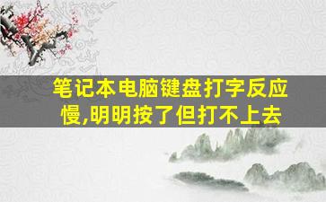 笔记本电脑键盘打字反应慢,明明按了但打不上去