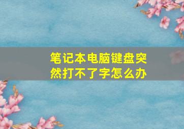 笔记本电脑键盘突然打不了字怎么办