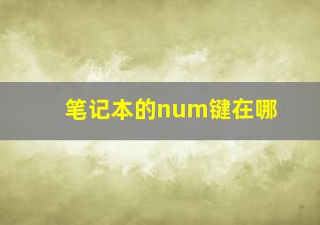 笔记本的num键在哪