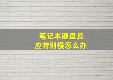 笔记本键盘反应特别慢怎么办