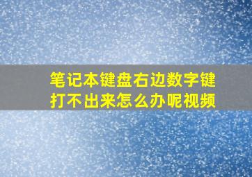 笔记本键盘右边数字键打不出来怎么办呢视频