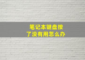 笔记本键盘按了没有用怎么办