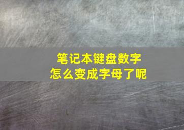 笔记本键盘数字怎么变成字母了呢