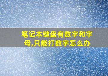 笔记本键盘有数字和字母,只能打数字怎么办