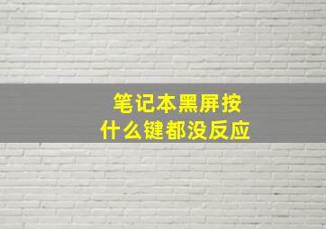 笔记本黑屏按什么键都没反应