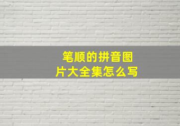 笔顺的拼音图片大全集怎么写