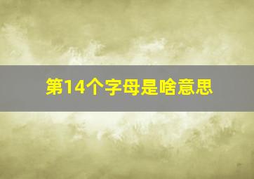 第14个字母是啥意思