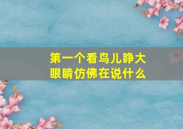 第一个看鸟儿睁大眼睛仿佛在说什么