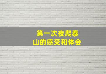 第一次夜爬泰山的感受和体会